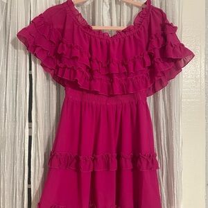 Charming Pink Ruffled Kids Dress